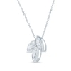 Thumbnail Image 2 of Monique Lhuillier Bliss Marquise-Cut Lab-Grown Diamond Trio Necklace 1 ct tw Platinum-Plated Sterling Silver 18"