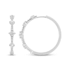 Thumbnail Image 3 of Milestones Lab-Grown Diamond Station Hoop Earrings 1 ct tw 10K White Gold