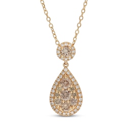 Neil Lane Desert Diamonds Pear-Shaped Drop Necklace 5/8 ct tw 10K Yellow Gold 18"