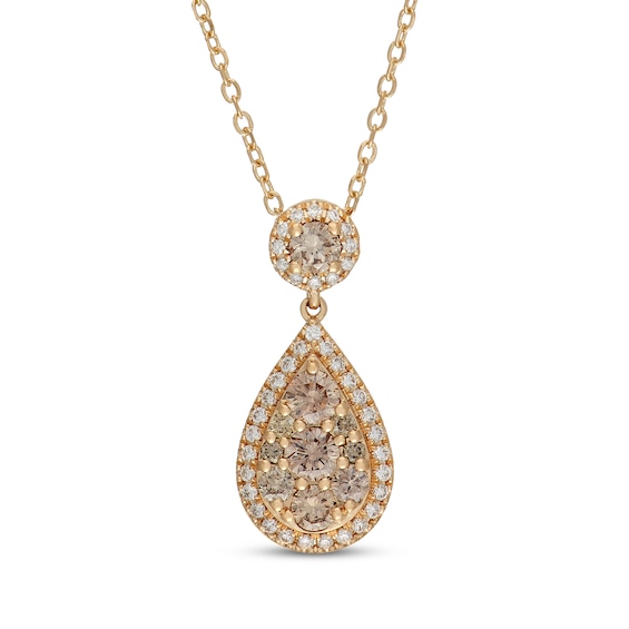 Neil Lane Desert Diamonds Pear-Shaped Drop Necklace 5/8 ct tw 10K Yellow Gold 18"