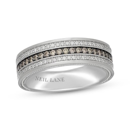 Neil Lane Men's Desert Diamonds Three-Row Wedding Band 1/2 ct tw 14K White Gold
