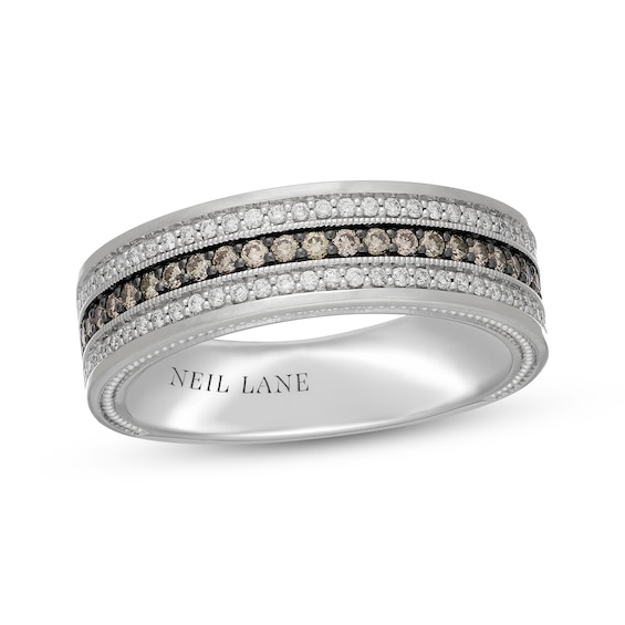 Neil Lane Men's Desert Diamonds Three-Row Wedding Band 1/2 ct tw 14K White Gold