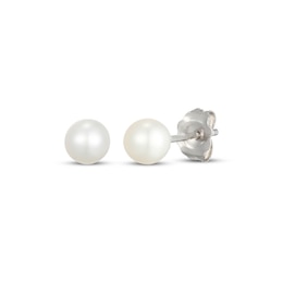 Cultured Pearl Stud Earrings 4.5-5mm Sterling Silver