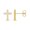 Thumbnail Image 3 of KAY Signature Collection Lab-Grown Diamond Mini Cross Stud Earrings 1/5 ct tw 18K Yellow Gold-Plated Sterling Silver