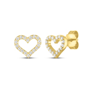 KAY Signature Collection Lab-Grown Diamond Mini Heart Stud Earrings 1/4 ct tw 18K Yellow Gold-Plated Sterling Silver