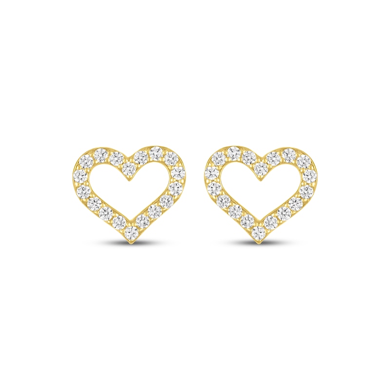 Main Image 2 of KAY Signature Collection Lab-Grown Diamond Mini Heart Stud Earrings 1/4 ct tw 18K Yellow Gold-Plated Sterling Silver