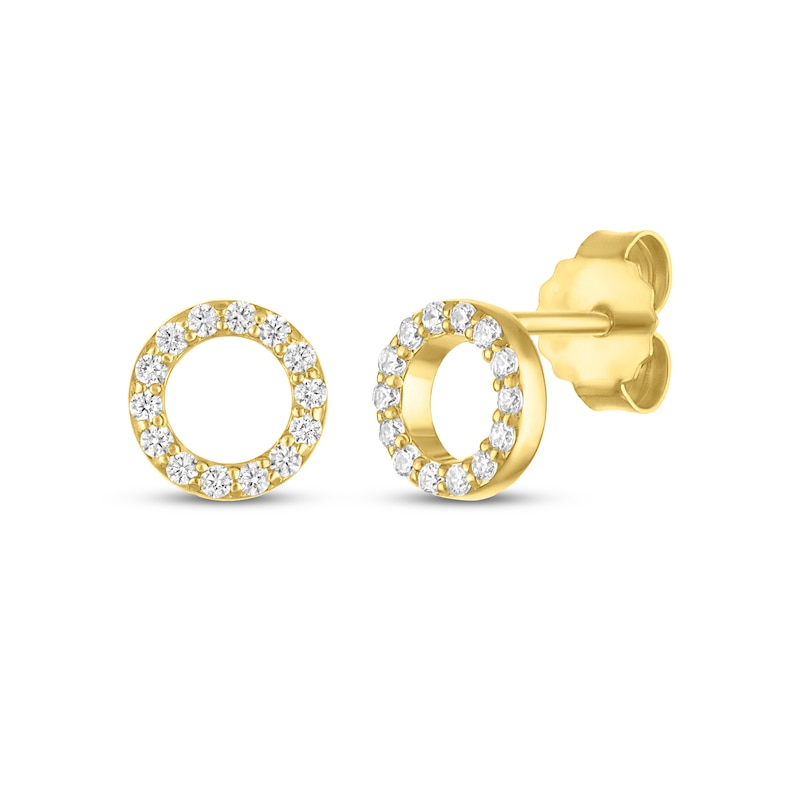 Main Image 1 of KAY Signature Collection Lab-Grown Diamond Mini Circle Stud Earrings 1/5 ct tw 18K Yellow Gold-Plated Sterling Silver