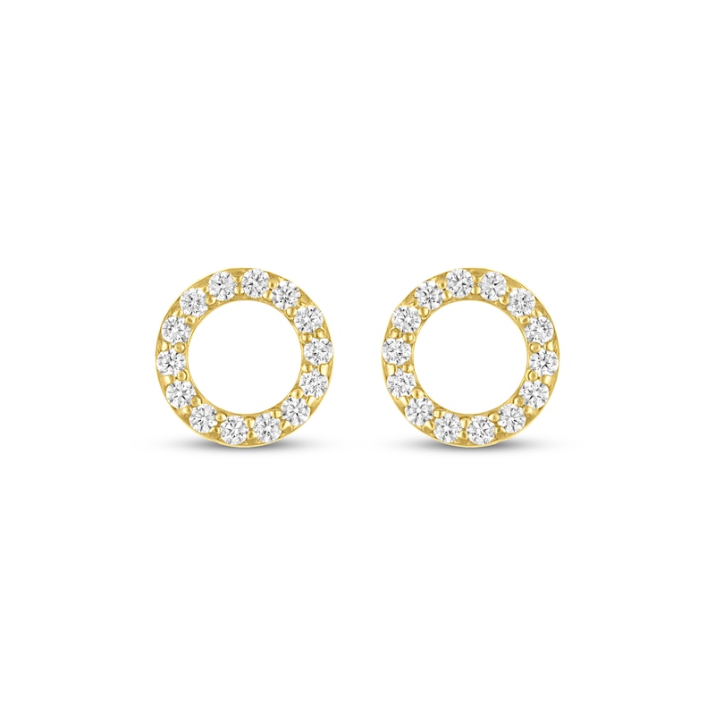 Main Image 2 of KAY Signature Collection Lab-Grown Diamond Mini Circle Stud Earrings 1/5 ct tw 18K Yellow Gold-Plated Sterling Silver