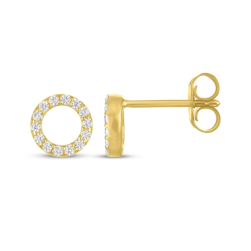 Main Image 3 of KAY Signature Collection Lab-Grown Diamond Mini Circle Stud Earrings 1/5 ct tw 18K Yellow Gold-Plated Sterling Silver