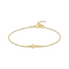 Thumbnail Image 1 of KAY Signature Collection Lab-Grown Diamond Mini Cross Bracelet 1/10 ct tw 18K Yellow Gold-Plated Sterling Silver 7.5"