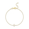 Thumbnail Image 2 of KAY Signature Collection Lab-Grown Diamond Mini Cross Bracelet 1/10 ct tw 18K Yellow Gold-Plated Sterling Silver 7.5"