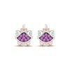 Thumbnail Image 2 of Disney Treasures The Aristocats Lab-Created Pink Sapphire & Diamond Accent Stud Earrings Sterling Silver & 10K Rose Gold