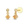Thumbnail Image 1 of STUDIO BY KAY Citrine Solitaire Dangle Earrings 24K Yellow Gold Vermeil Sterling Silver