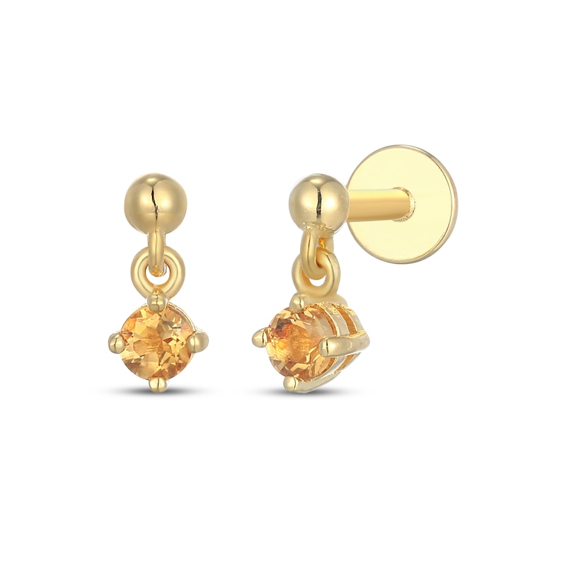 Main Image 1 of STUDIO BY KAY Citrine Solitaire Dangle Earrings 24K Yellow Gold Vermeil Sterling Silver
