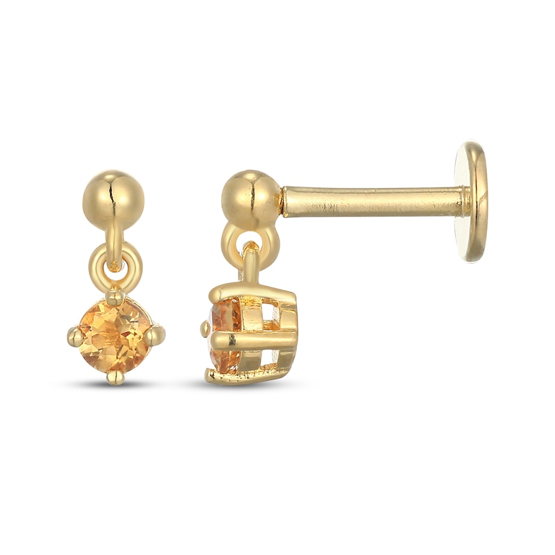 Main Image 3 of STUDIO BY KAY Citrine Solitaire Dangle Earrings 24K Yellow Gold Vermeil Sterling Silver