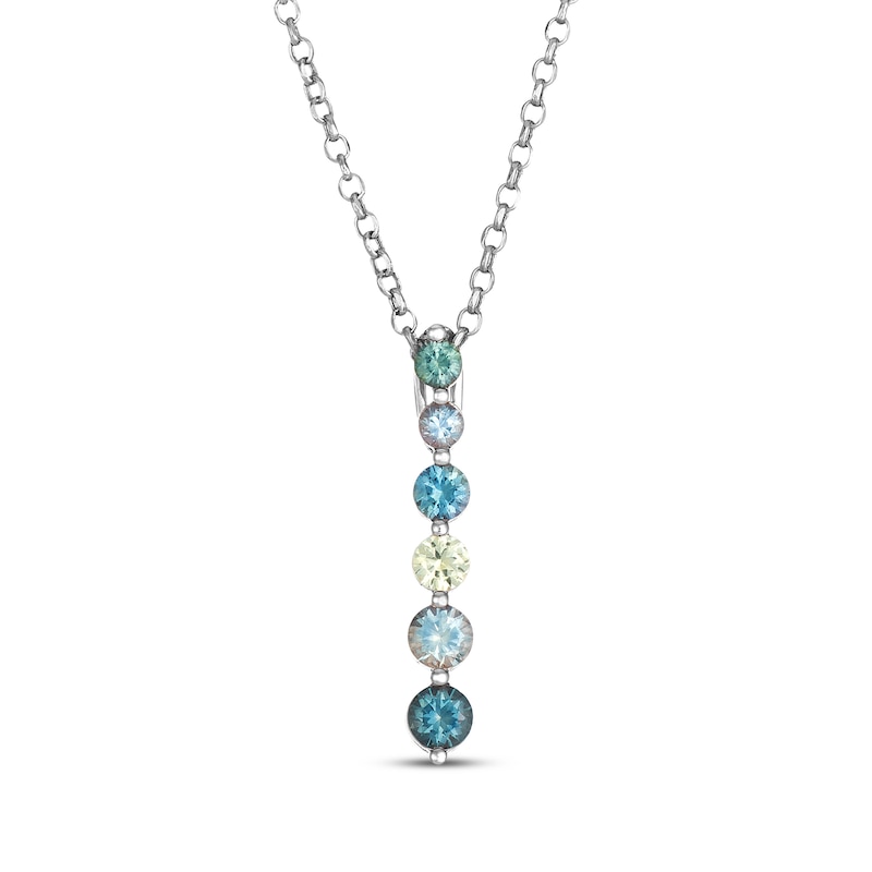 Main Image 1 of Le Vian Montana Sapphire Ombré Necklace 14K Vanilla Gold 19"