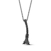 Thumbnail Image 1 of Wicked: For Good Black Diamond Accent Witch Broom Necklace Black Rhodium-Plated Sterling Silver 18"