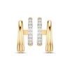 Thumbnail Image 2 of Diamond Two-Row Hoop Earrings 1/5 ct tw 14K Yellow Gold Vermeil Sterling Silver