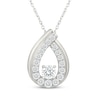 Thumbnail Image 1 of KAY Lab-Grown Diamonds Graduated Teardrop Frame Necklace 1/8 ct tw Sterling Silver 18"