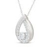 Thumbnail Image 2 of KAY Lab-Grown Diamonds Graduated Teardrop Frame Necklace 1/8 ct tw Sterling Silver 18"