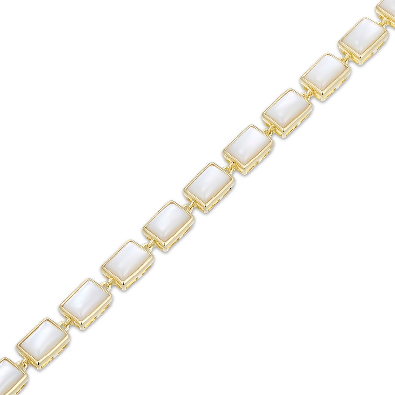 Main Image 2 of STUDIO BY KAY Baguette-Cut Mother-of-Pearl Bracelet 24K Yellow Gold Vermeil Sterling Silver 7.25"