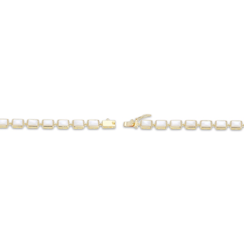 Main Image 3 of STUDIO BY KAY Baguette-Cut Mother-of-Pearl Bracelet 24K Yellow Gold Vermeil Sterling Silver 7.25"