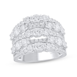 THE LEO Legacy Lab-Grown Diamond Multi-Row Ring 3-1/2 ct tw 14K White Gold