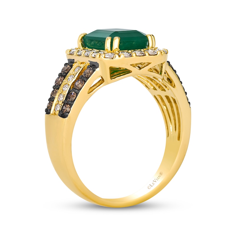 Main Image 2 of Le Vian Vault Emerald-Cut Emerald Halo Ring 1 ct tw Diamonds 14K Honey Gold