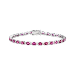 Le Vian Vault Oval-Cut Ruby Bracelet 3/4 ct tw Diamonds 14K Vanilla Gold 7.3"