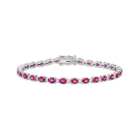 Le Vian Vault Oval-Cut Ruby Bracelet 3/4 ct tw Diamonds 14K Vanilla Gold 7.3"