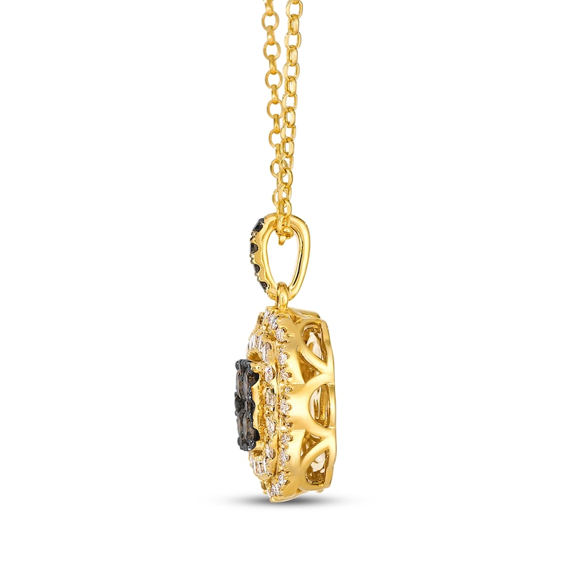 Main Image 2 of Le Vian Vault Multi-Diamond Scalloped Halo Necklace 1 ct tw 14K Honey Gold 19"