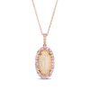 Thumbnail Image 1 of Le Vian Vault Oval-Cut Opal, Pink Sapphire & Green Beryl Necklace 1/15 ct tw Diamonds 14K Strawberry Gold 19"