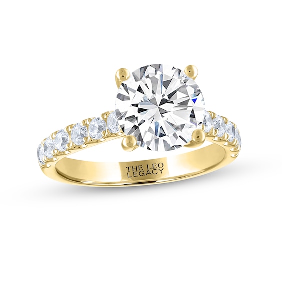 THE LEO Legacy Lab-Grown Diamond Round-Cut Engagement Ring 3-1/2 ct tw 14K Yellow Gold