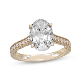 Neil Lane Artistry Heritage Oval-Cut Lab-Grown Diamond Engagement Ring 3-5/8 ct tw 14K Yellow Gold