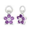 Thumbnail Image 1 of Amethyst & White Lab-Created Sapphire Flower Swivel Earring Charms Sterling Silver