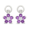 Thumbnail Image 2 of Amethyst & White Lab-Created Sapphire Flower Swivel Earring Charms Sterling Silver