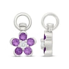Thumbnail Image 3 of Amethyst & White Lab-Created Sapphire Flower Swivel Earring Charms Sterling Silver
