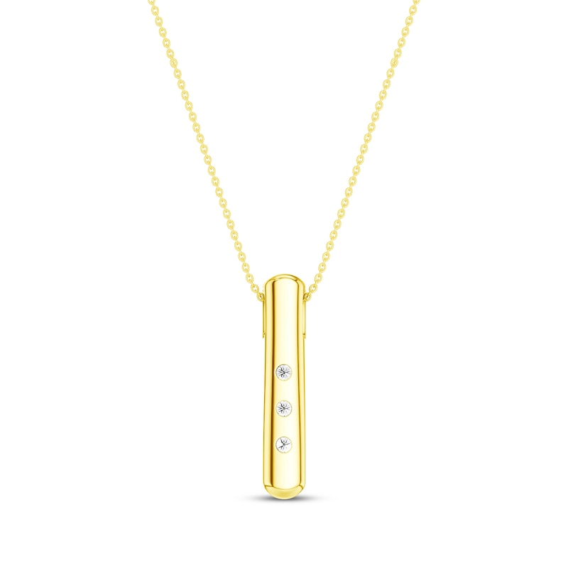 Main Image 3 of KAY Lab-Grown Diamonds Vertical Three-Stone Necklace 1/3 ct tw 18K Yellow Gold-Plated Sterling Silver 18"
