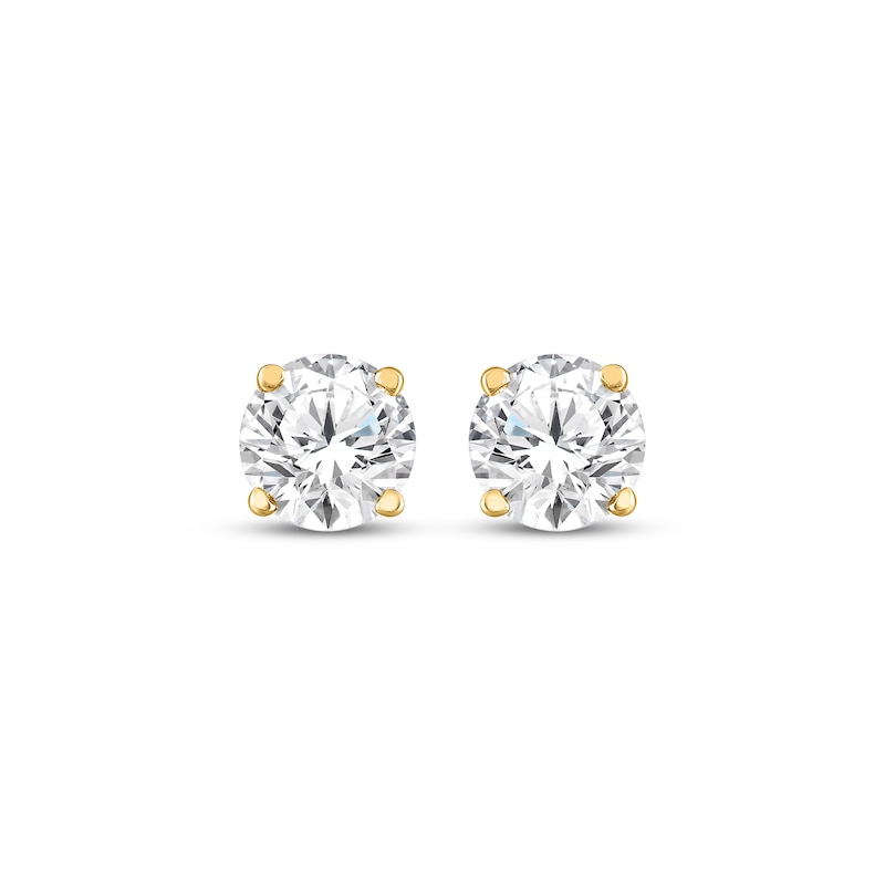 Main Image 2 of KAY Lab-Grown Diamonds Round-Cut Solitaire Stud Earrings 1 ct tw 10K Yellow Gold (F/SI2)
