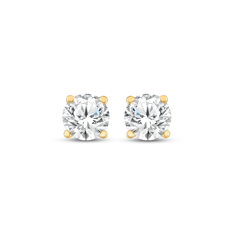 Main Image 2 of KAY Lab-Grown Diamonds Round-Cut Solitaire Stud Earrings 1/4 ct tw 10K Yellow Gold (F/SI2)