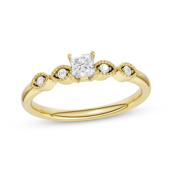 KAY Lab-Grown Diamonds Princess-Cut Promise Ring 1/5 ct tw 10K Yellow Gold