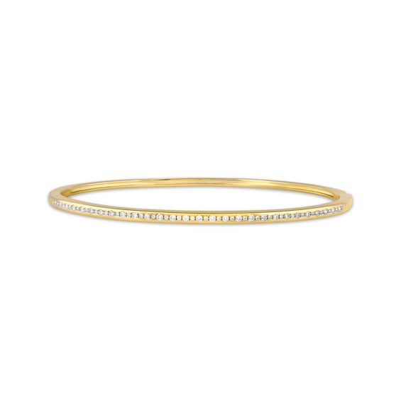 KAY Lab-Grown Diamonds Bangle Bracelet 1 ct tw 18K Yellow Gold-Plated Sterling Silver 9"