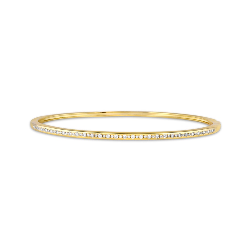 Main Image 1 of KAY Lab-Grown Diamonds Bangle Bracelet 1 ct tw 18K Yellow Gold-Plated Sterling Silver 9"