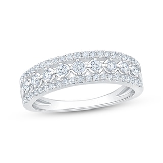 Now + Forever Diamond Three-Row Anniversary Ring 1/2 ct tw 10K White Gold