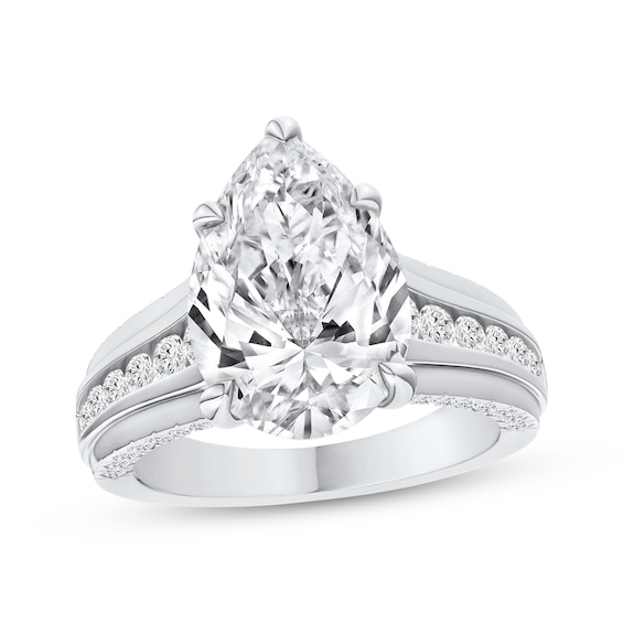 Now + Forever Lab-Grown Diamonds Certified Pear-Shaped Engagement Ring 4-3/4 ct tw 14K White Gold
