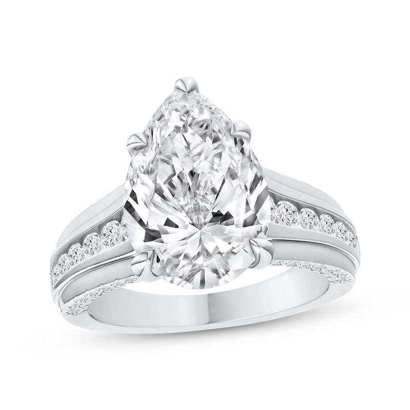 Main Image 1 of Now + Forever Lab-Grown Diamonds Certified Pear-Shaped Engagement Ring 4-3/4 ct tw 14K White Gold