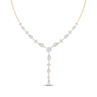 Neil Lane Artistry Marquise & Round-Cut Certified Lab-Grown Diamond Y Necklace 1-1/2 ct tw 14K Yellow Gold 18"