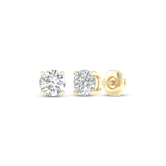 KAY Lab-Grown Diamonds Certified Round-Cut Solitaire Stud Earrings / ct tw 14K Gold (F/VS2