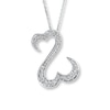 Thumbnail Image 1 of Open Hearts Necklace 1/2 ct tw Diamonds 14K White Gold