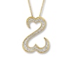 Thumbnail Image 2 of Open Hearts Necklace 1/2 ct tw Diamonds 14K Yellow Gold